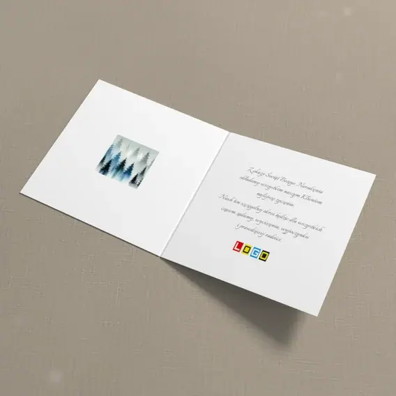 Kartka świąteczna z logo BN2-508 Poranny las schowany w oparach, wnętrze