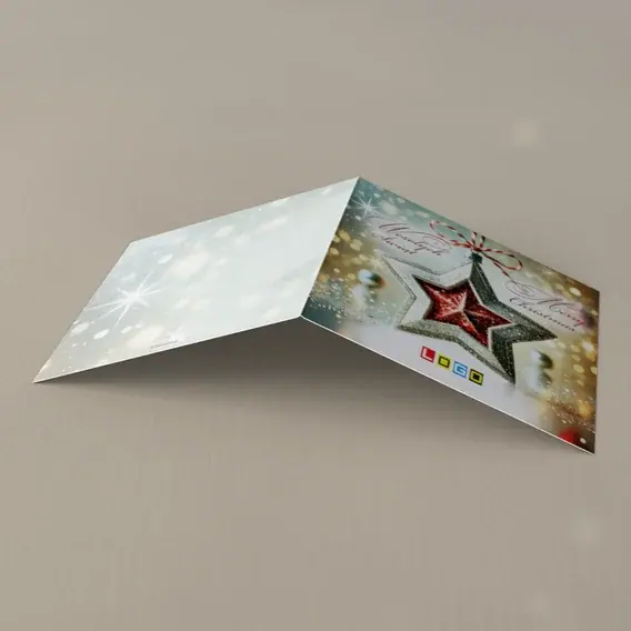 Kartka świąteczna z logo BN2-526 Gwiazda na jasnym tle, tył