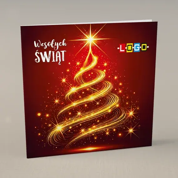 Kartka świąteczna z logo BN2-527 Choinka ze spirali, przód