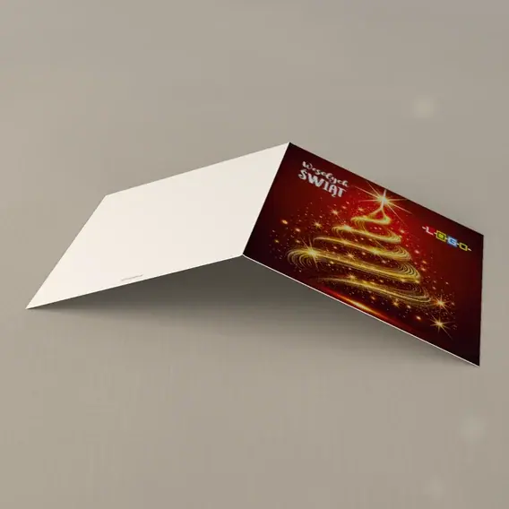 Kartka świąteczna z logo BN2-527 Choinka ze spirali, tył