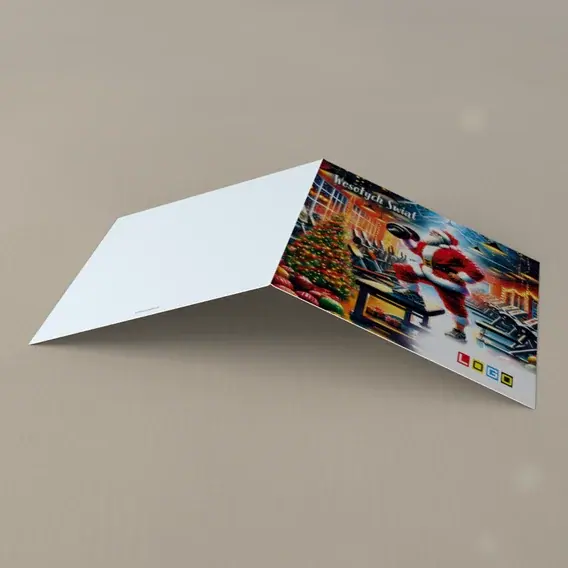 Kartka świąteczna z logo BN2-533 Sztanga pod choinką, tył