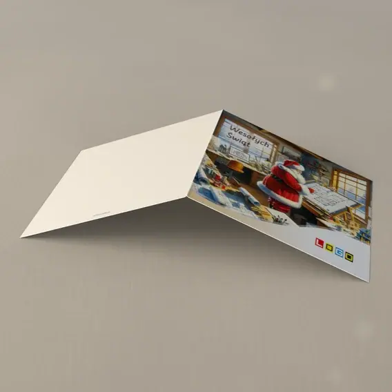 Kartka świąteczna z logo BN2-540 Rzemiosło w świetle okna, tył