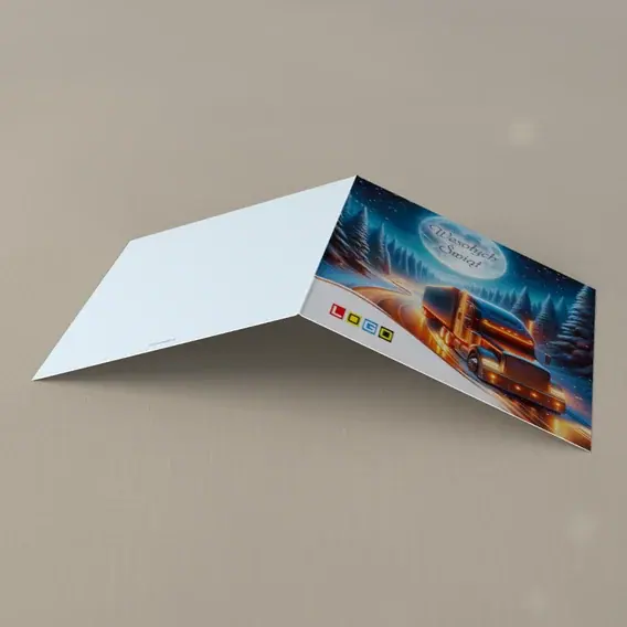 Kartka świąteczna z logo BN2-543 Nocny transport, tył