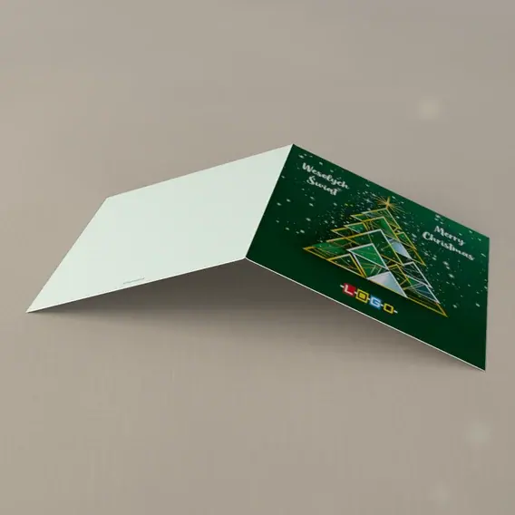 Kartka świąteczna z logo BN2-559 Drzewko z kątów i gwiazda, tył