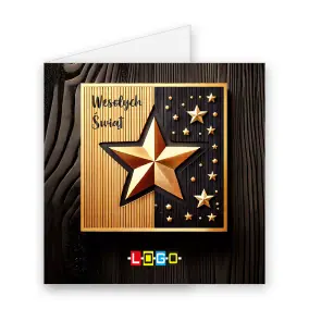 Kartka świąteczna z logo BN2-561 Czerń i złocista iskra, okładka
