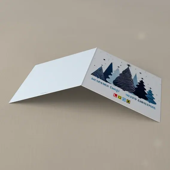 Kartka świąteczna z logo BN2-569 Niebieski zagajnik pod gwiazdami, tył