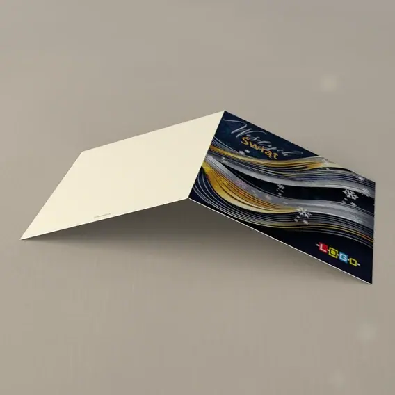 Kartka świąteczna z logo BN2-577 Ciemne pasma w ruchu, tył