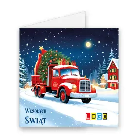 Kartka świąteczna z logo BN2-578 Nocny transport jodły, okładka
