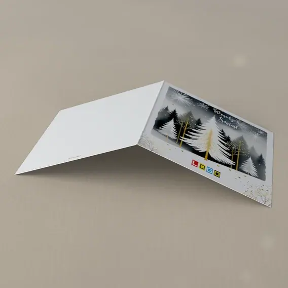 Kartka świąteczna z logo BN2-593 Szara aleja pod gwiazdami, tył