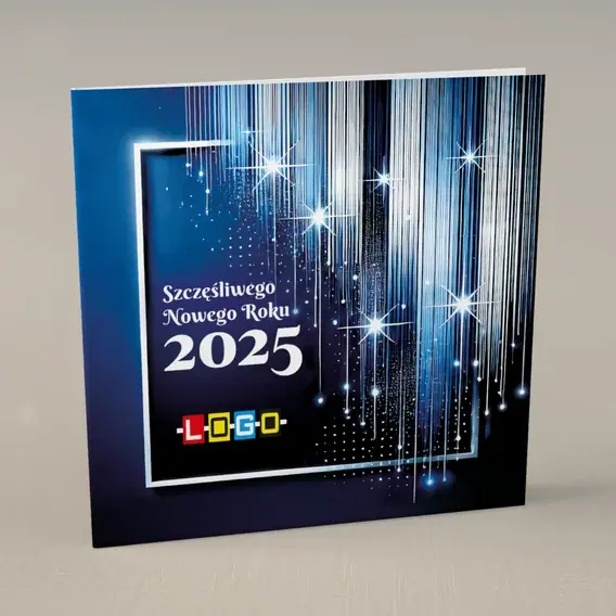 Kartka świąteczna z logo BN2-601 Blask pionowych linii, przód