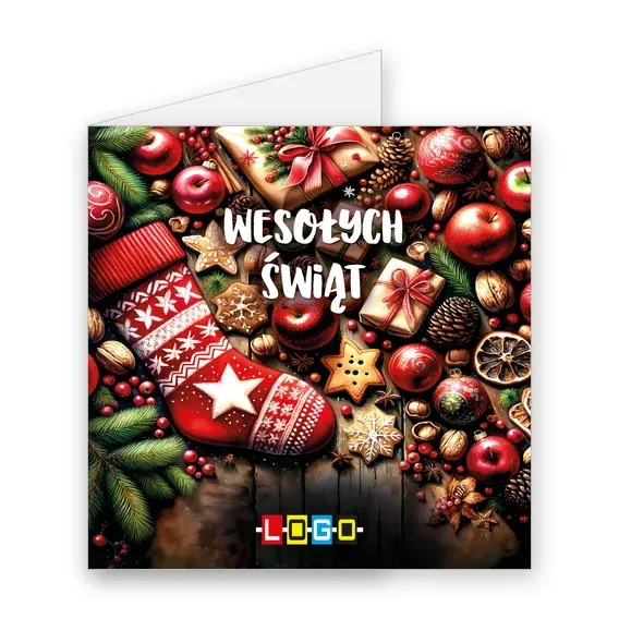 Kartka świąteczna z logo BN2-622 Pończocha w pierniczkowym gąszczu, okładka