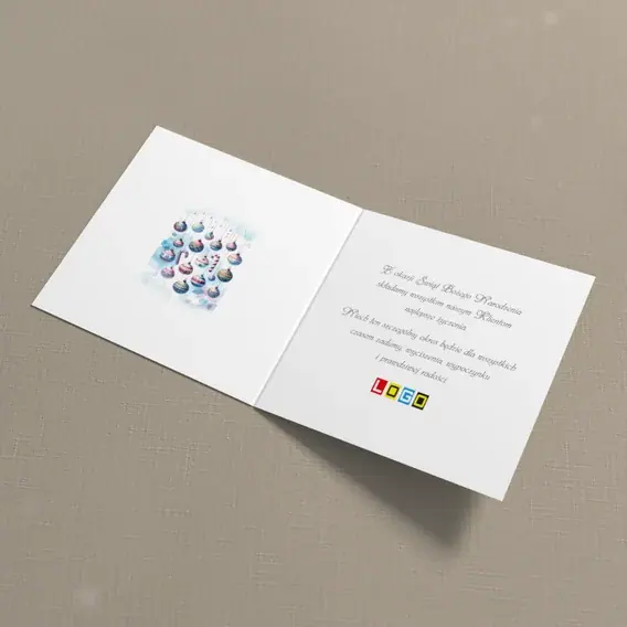 Kartka świąteczna z logo BN2-635 Zawieszki w paski i zygzaki, wnętrze