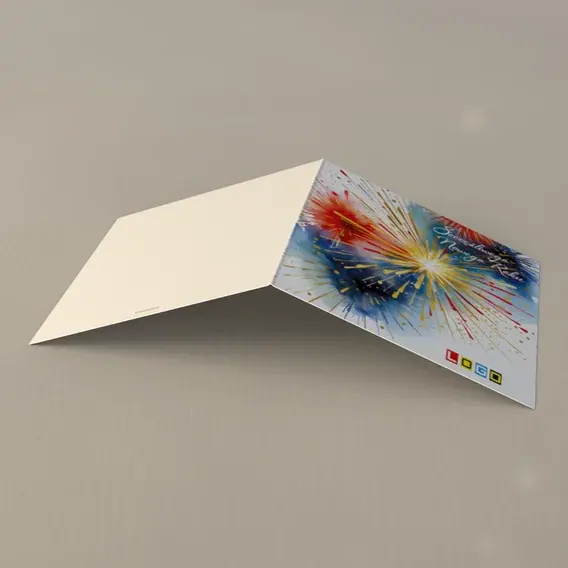Kartka świąteczna z logo BN2-651 Rozbłysk ciepłych i zimnych barw, tył
