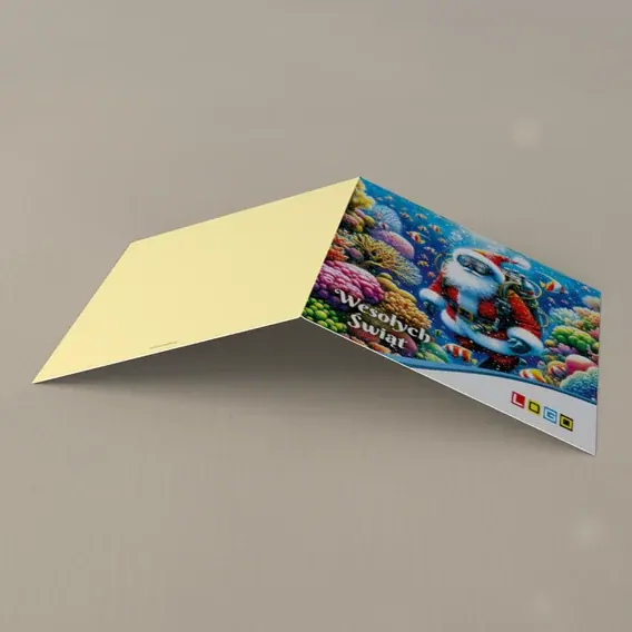 Kartka świąteczna z logo BN2-660 Podwodna wyprawa w czerwieni, tył