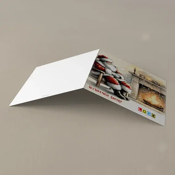 Kartka świąteczna z logo BN2-668 Skarpety wokół paleniska, tył