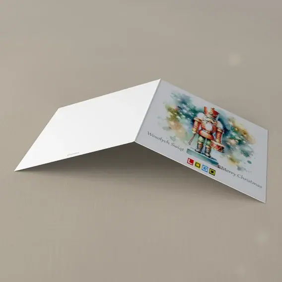 Kartka świąteczna z logo BN2-671 Orzechowy strażnik wśród zacieków, tył