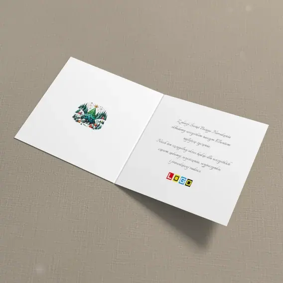 Kartka świąteczna z logo BN2-688 Wioska pod potężną jodłą, wnętrze