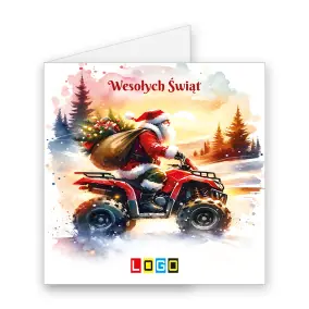 BN2-695 Quad na śnieżnym szlaku · Okładka Kartka świąteczna z logo BN2-695 Quad na śnieżnym szlaku, okładka