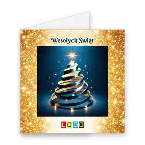 BN2-697 Spirala jak sznur światełek · Okładka Kartka świąteczna z logo BN2-697 Spirala jak sznur światełek, okładka