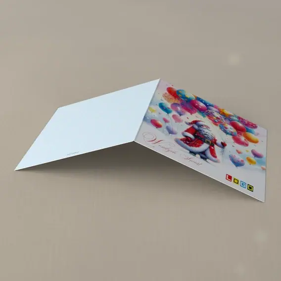 Kartka świąteczna z logo BN2-698 Lekkie niebo z balonami, tył