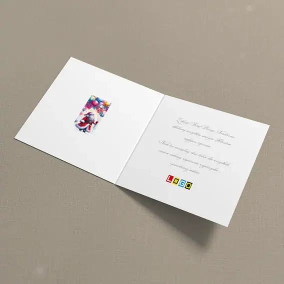 Kartka świąteczna z logo BN2-698 Lekkie niebo z balonami, wnętrze