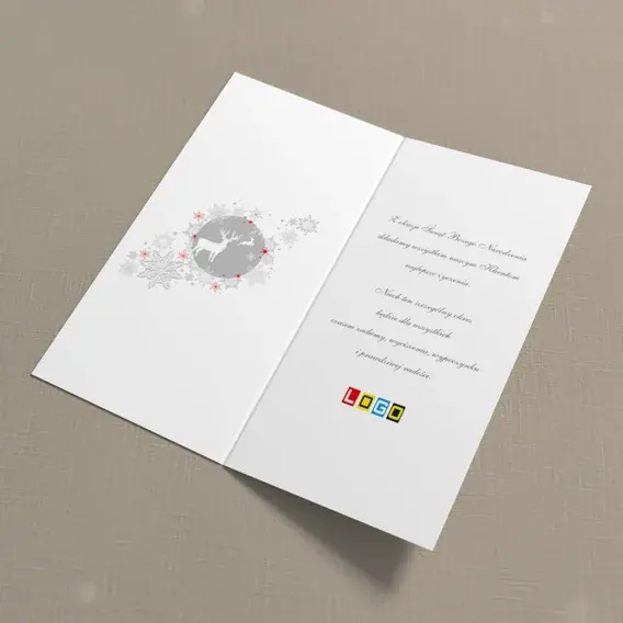 Kartka świąteczna z logo BN3-007 Zwierzęta w białym kręgu, wnętrze