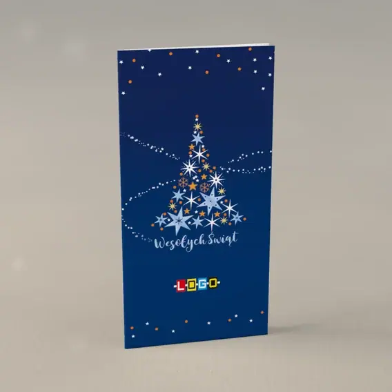Kartka świąteczna z logo BN3-008 Choinka z konstelacji, przód