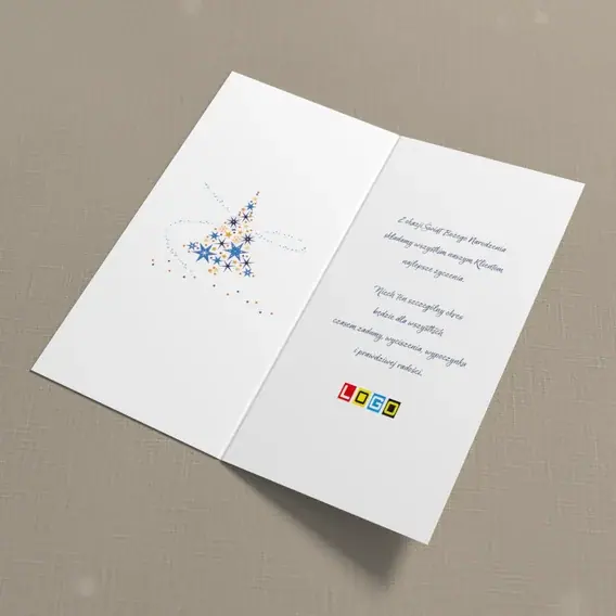 Kartka świąteczna z logo BN3-008 Choinka z konstelacji, wnętrze