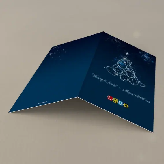 Kartka świąteczna z logo BN3-010 Linie światła pod gwiazdą, tył