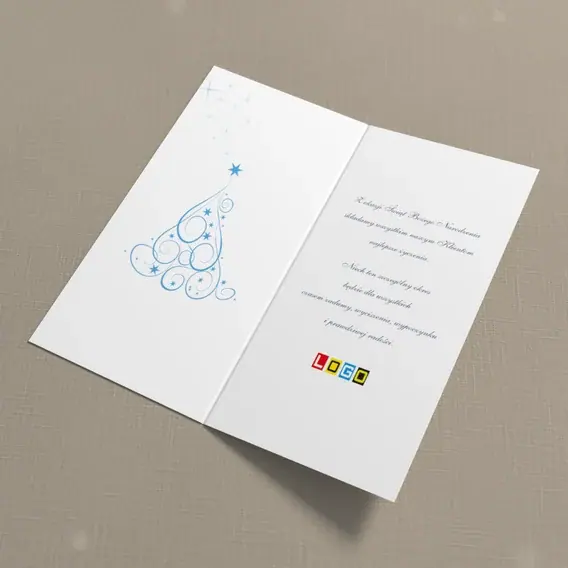 Kartka świąteczna z logo BN3-010 Linie światła pod gwiazdą, wnętrze
