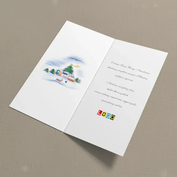 Kartka świąteczna z logo BN3-055 Osada pod złotym warkoczem, wnętrze