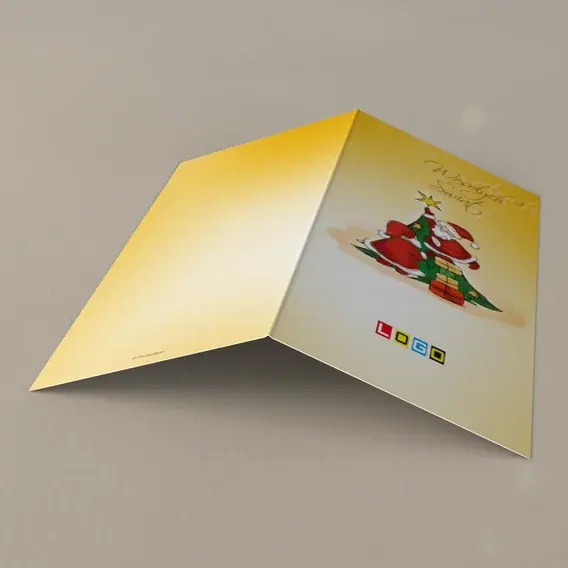 Kartka świąteczna z logo BN3-071 Czerwony płaszcz i gwiazda, tył