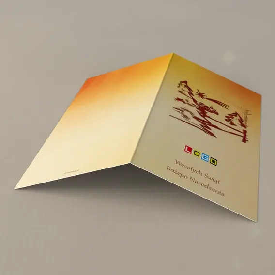 Kartka świąteczna z logo BN3-102 Kometa nad ciepłą osadą, tył