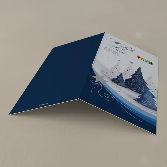 Kartka świąteczna z logo BN3-105 Kometa nad granatową falą, tył