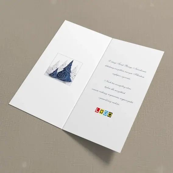 Kartka świąteczna z logo BN3-105 Kometa nad granatową falą, wnętrze