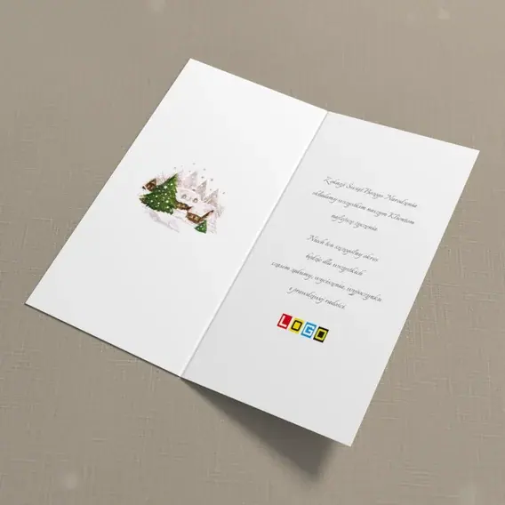 Kartka świąteczna z logo BN3-109 Miniaturowa zima w kuli, wnętrze