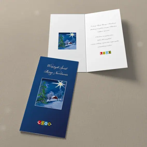 Kartka świąteczna z logo BN3-110 Obraz z gwiazdą w paskach, widok ogólny