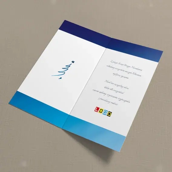 Kartka świąteczna z logo BN3-112 Jodła zwinięta z tasiemki, wnętrze