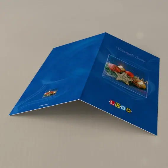 Kartka świąteczna z logo BN3-150 Druciana gwiazda i świece, tył