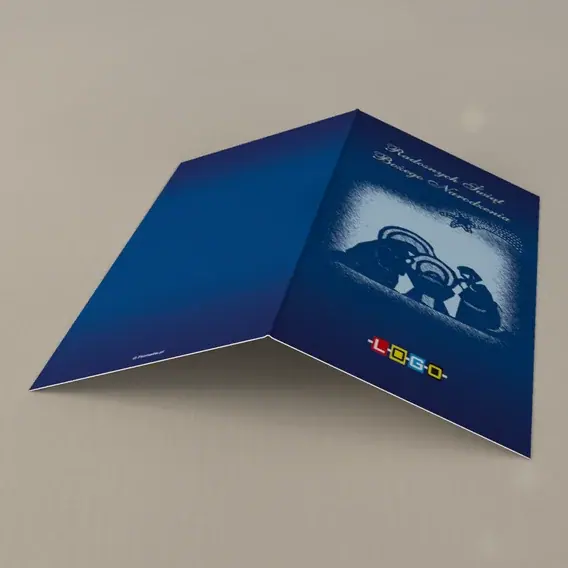 Kartka świąteczna z logo BN3-153 Wędrująca gwiazda nad żłóbkiem, tył