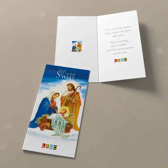 Kartka świąteczna z logo BN3-155 Błękitna noc w stajence, widok ogólny