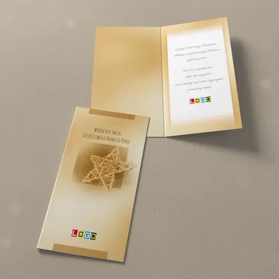 Kartka świąteczna z logo BN3-157 Pojedyncza gwiazda z kłosów, widok ogólny