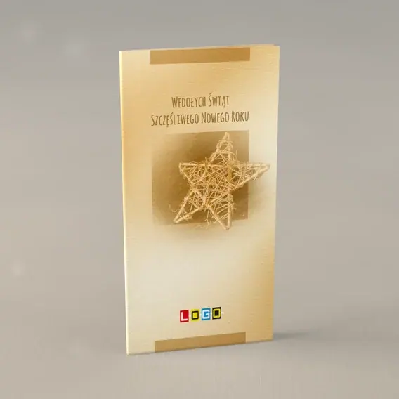 Kartka świąteczna z logo BN3-157 Pojedyncza gwiazda z kłosów, przód