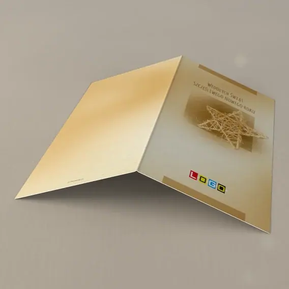 Kartka świąteczna z logo BN3-157 Pojedyncza gwiazda z kłosów, tył
