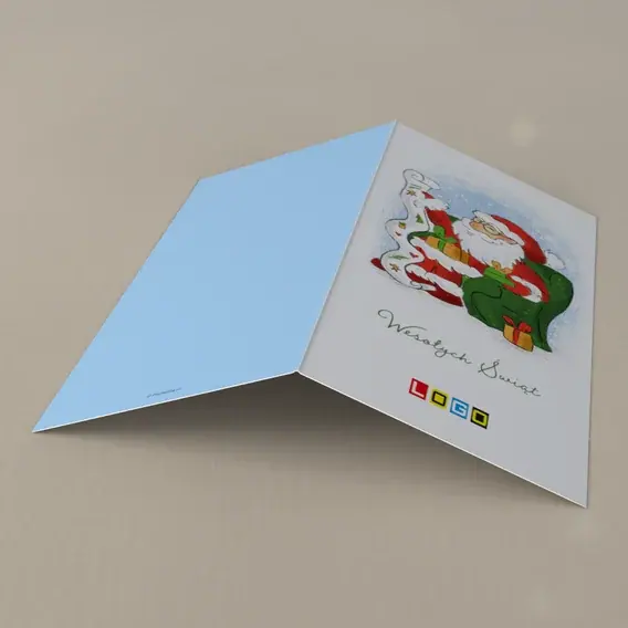 Kartka świąteczna z logo BN3-178 Zimowy gość w zielonym fotelu, tył