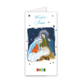 Kartka świąteczna z logo BN3-182 Żłóbek w nocnym owalu, okładka