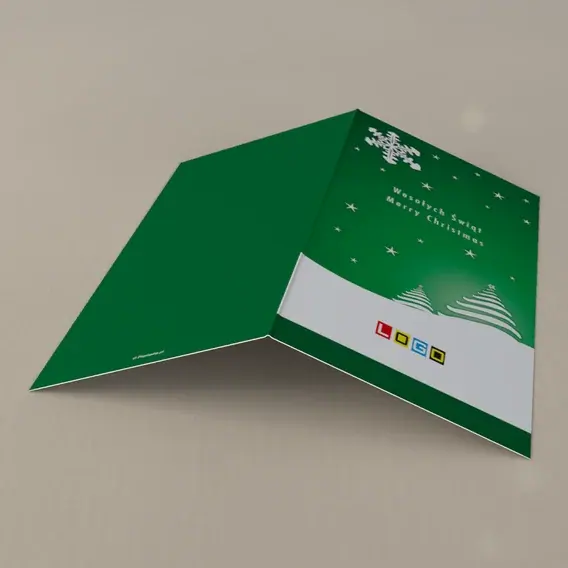 Kartka świąteczna z logo BN3-195 Płatek nad dwoma zarysami, tył