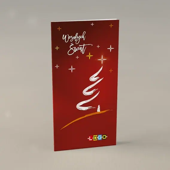 Kartka świąteczna z logo BN3-200 Choinka z jednego zamachu, przód