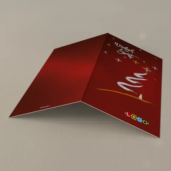 Kartka świąteczna z logo BN3-200 Choinka z jednego zamachu, tył