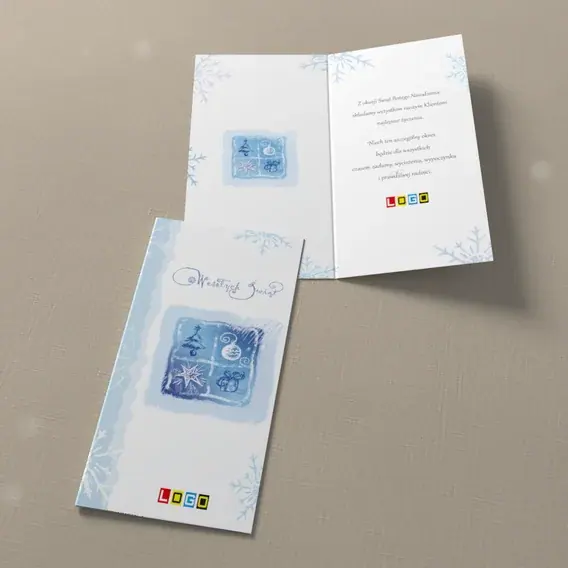 Kartka świąteczna z logo BN3-208 Kwartet symboli w kwadracie, widok ogólny